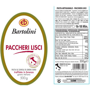 Paccheri Lisci di Semola di Grano Duro